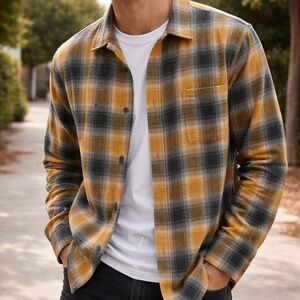 Vans Men button front flannel over-shirt (often called a shackel-shirt+jacket).